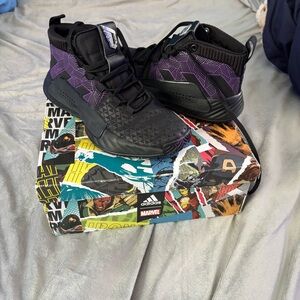 Adidas Black and Purple High-Top Sneakers